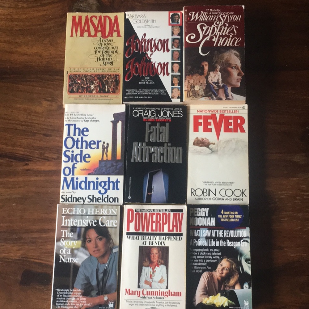 Vintage Mixed Lot of 9 Paperback Book Collection - Mystery, Fiction, Biography